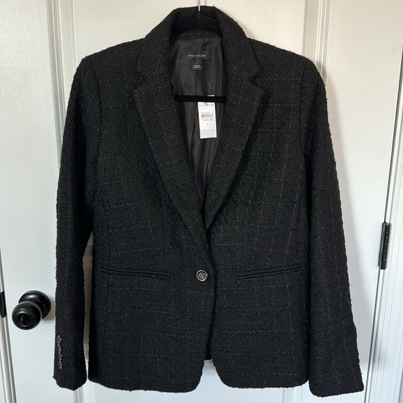 NWT Black Tweed Ann Taylor Blazer - Picture 2 of 4